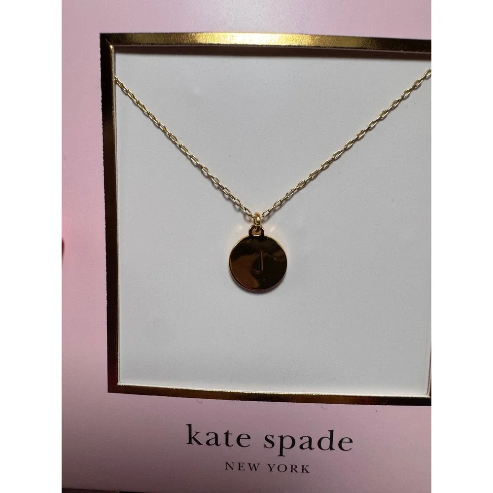 Kate Spade New York Gold Tone Initial J or A Pendant Necklace WBR00038 New